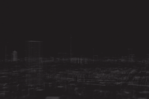 dark image of town skyscrapers symbolizing detection platform that protects you from cybersecurity threats